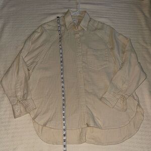 Aritzia Wilfred Free Boyfriend Shirt (organic cotton, color: light sand)